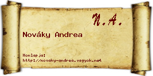 Nováky Andrea névjegykártya